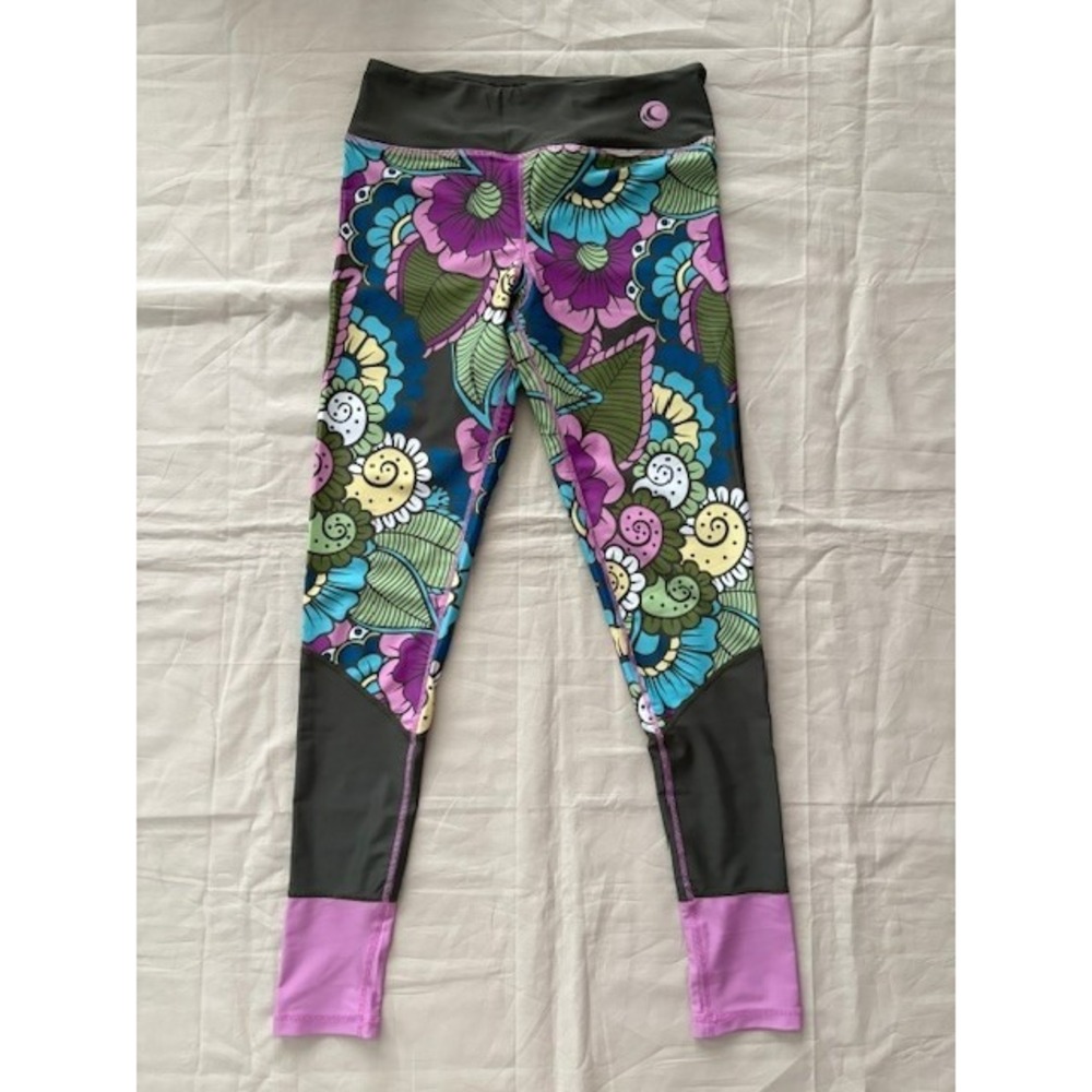 Wave Life Paradise Leggings Womens Sz XS Garden Performance Activewear Floral
